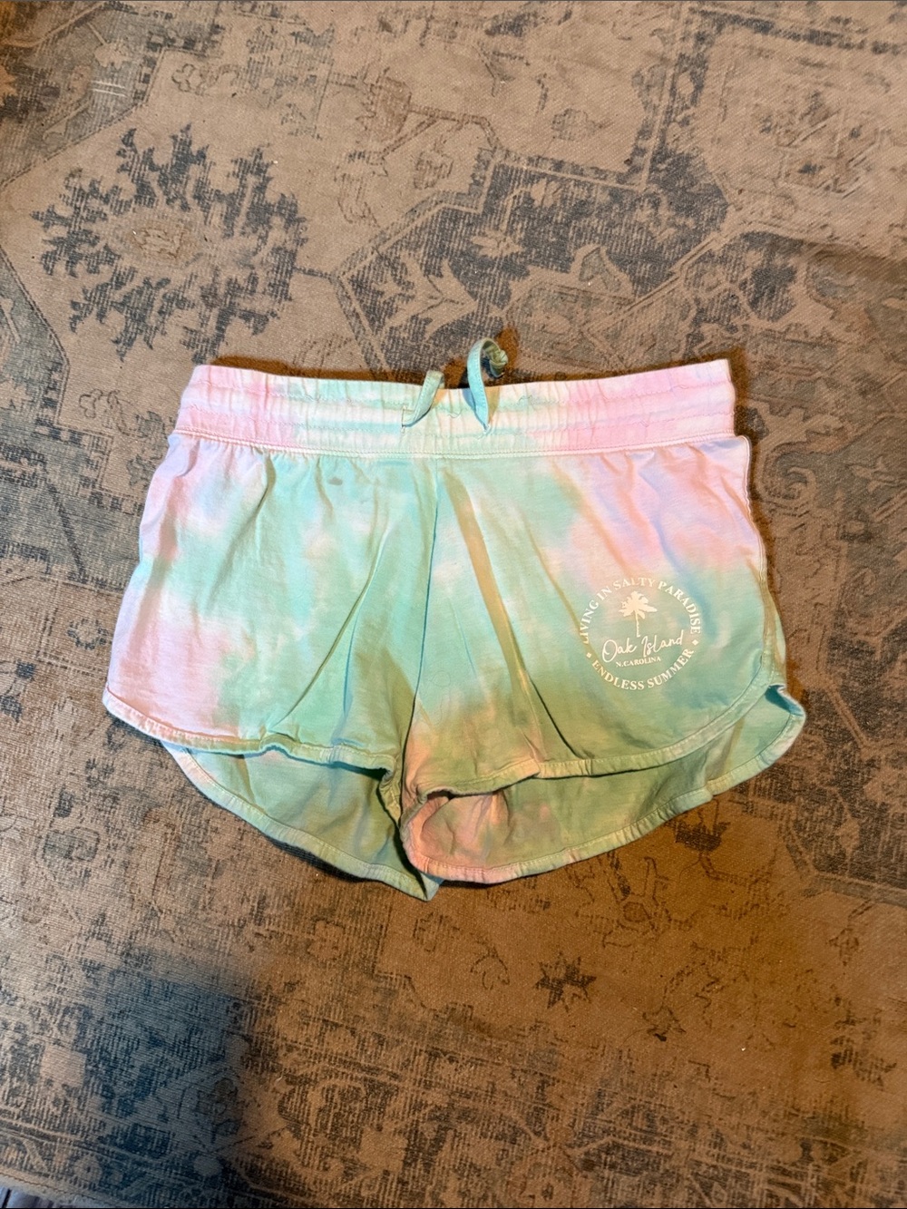 Ocean Drive Tie-Dye Athletic Shorts in Pink & Mint